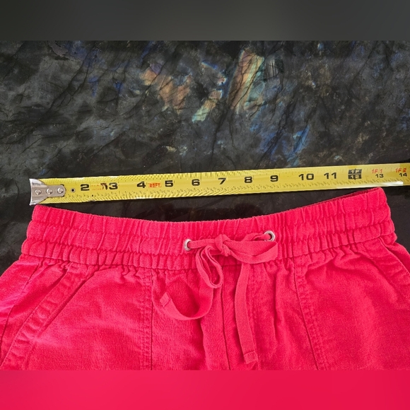 Gap Mid Rise Easy Linen-Blend Pull-On Shorts with ties, front & back pockets XS - Picture 7 of 7